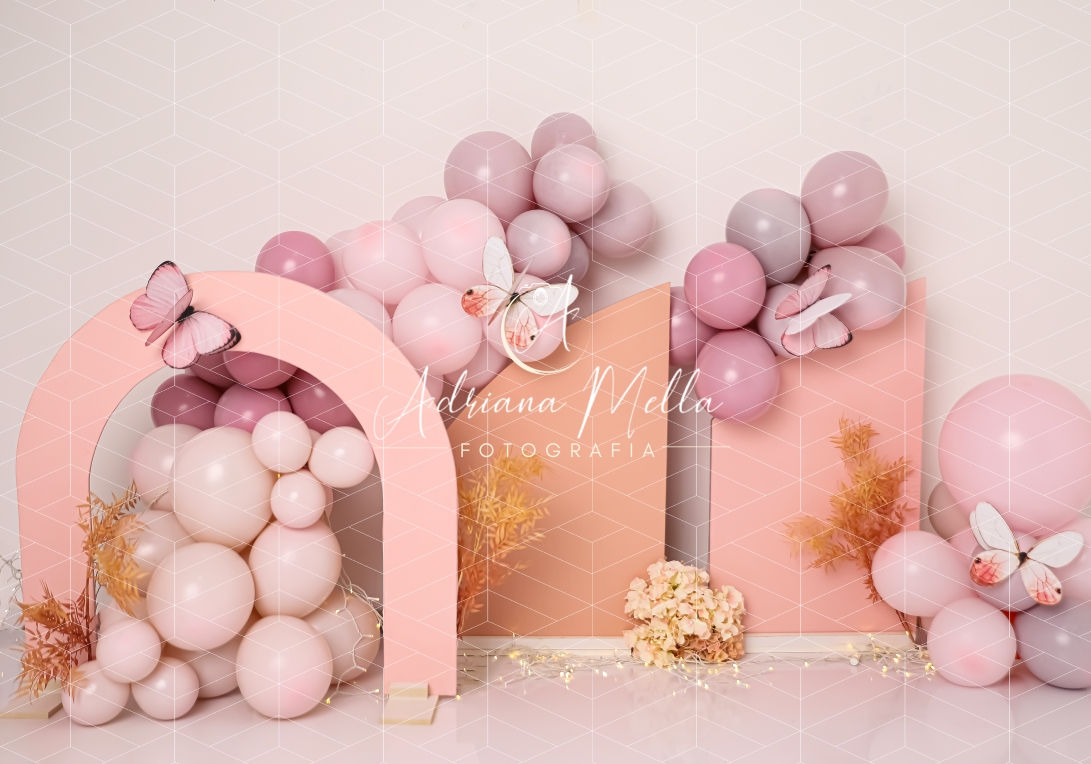 Fundo Fotográfico em Tecido - Jardim das Borboletas - Adriana Mellla