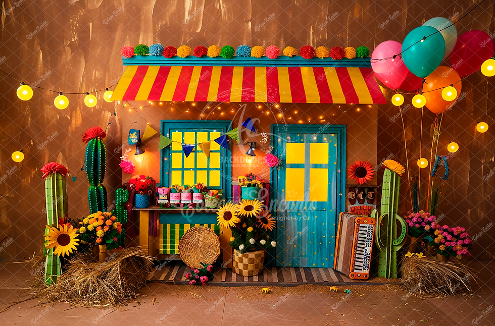 Fundo Fotográfico em Tecido - Festa Junina - Encanto 3D