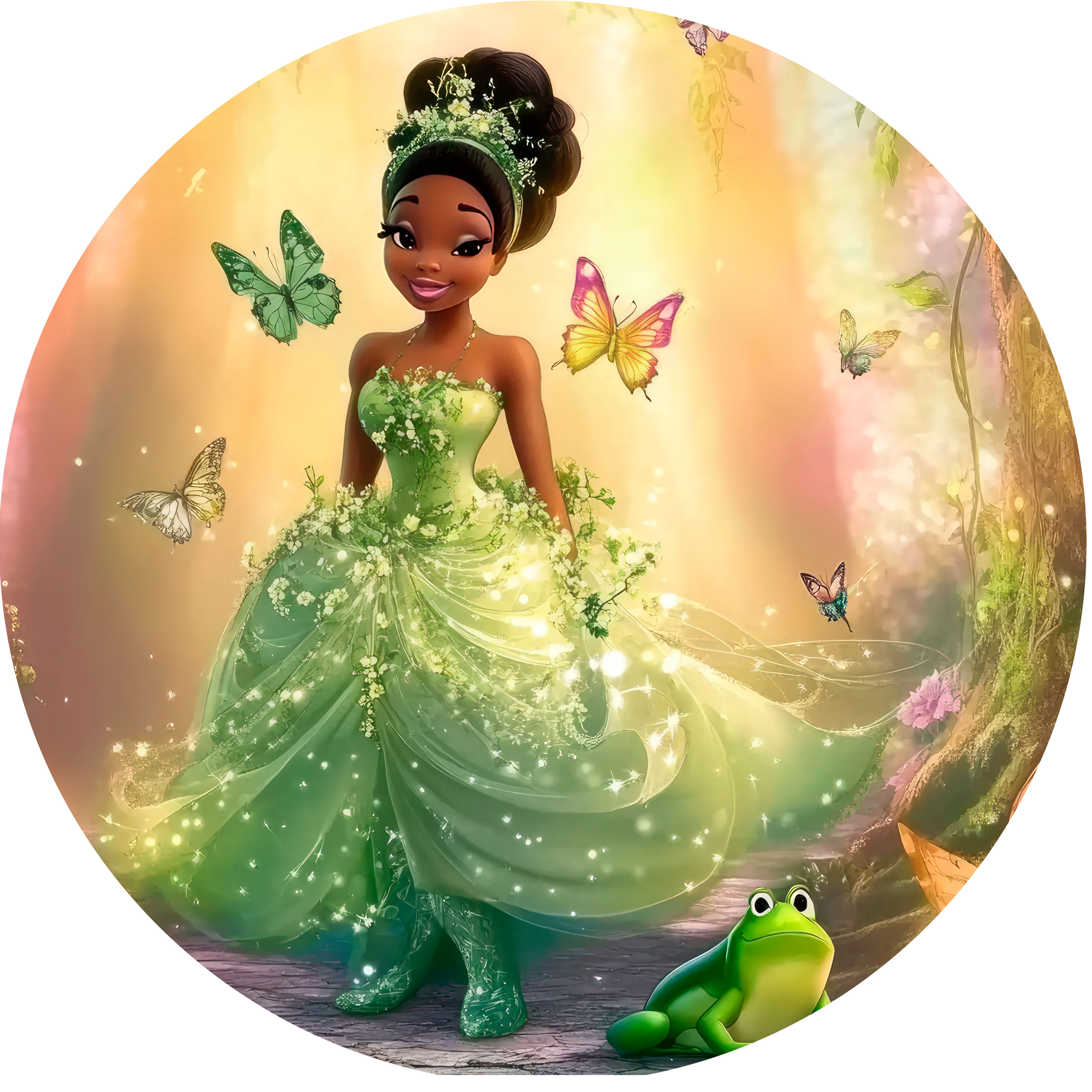 Painel Fotográfico de Festa Redondo Tema -  Princesa e o Sapo