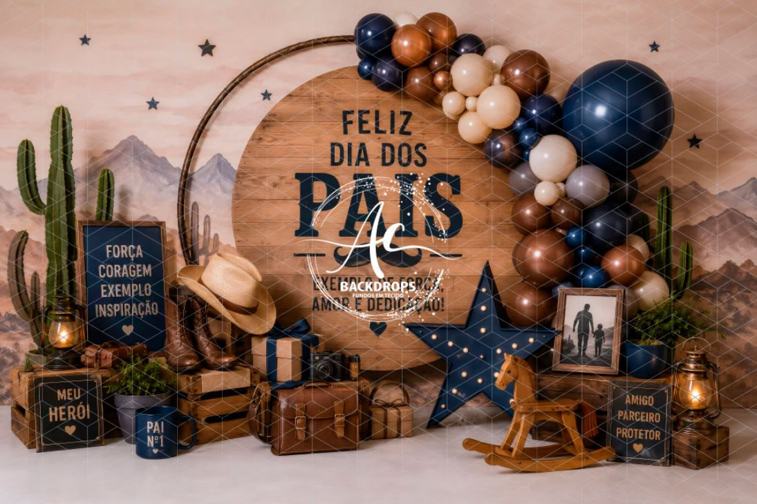 Fundo Fotográfico em Tecido - Dia dos Pais - Aline Castro 3D