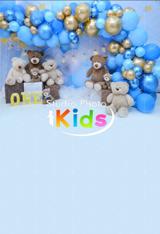 Miniatura: Fundo Fotográfico em Tecido -  Ursos - Studio Photo Kids