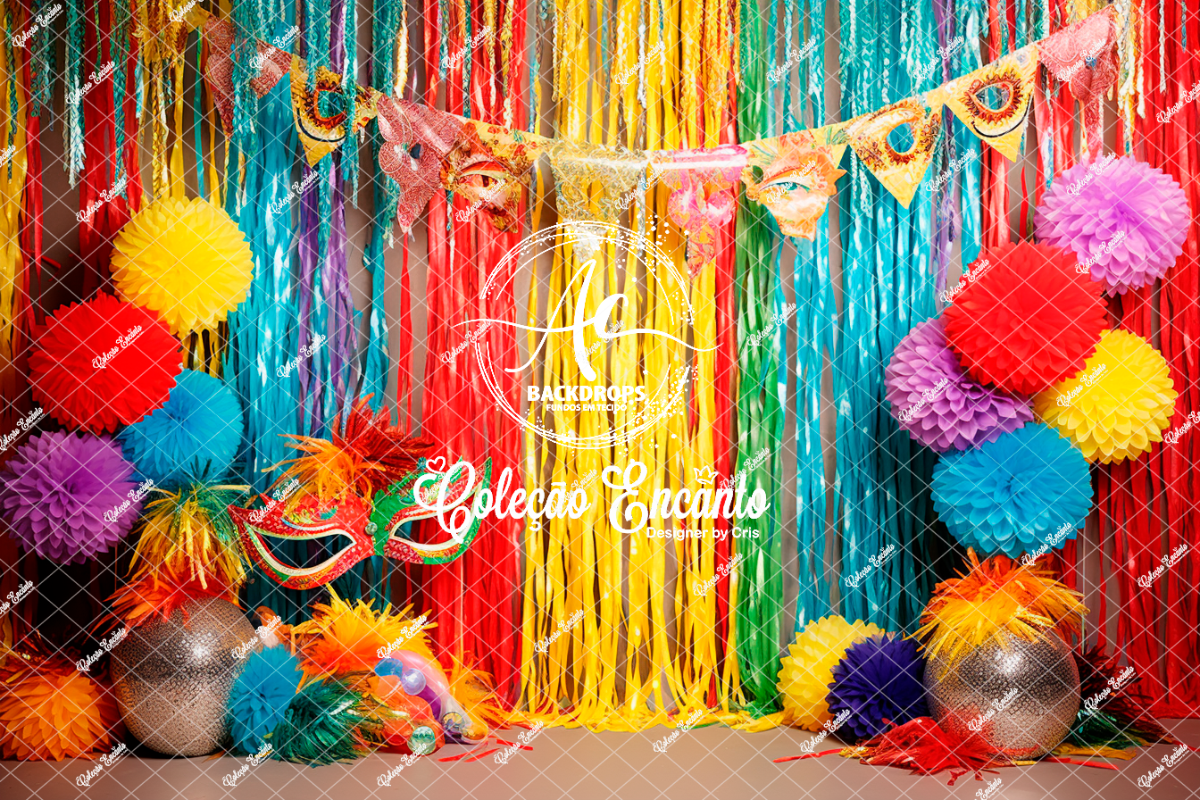 Fundo Fotográfico em Tecido -  Carnaval  - Coleção Encanto