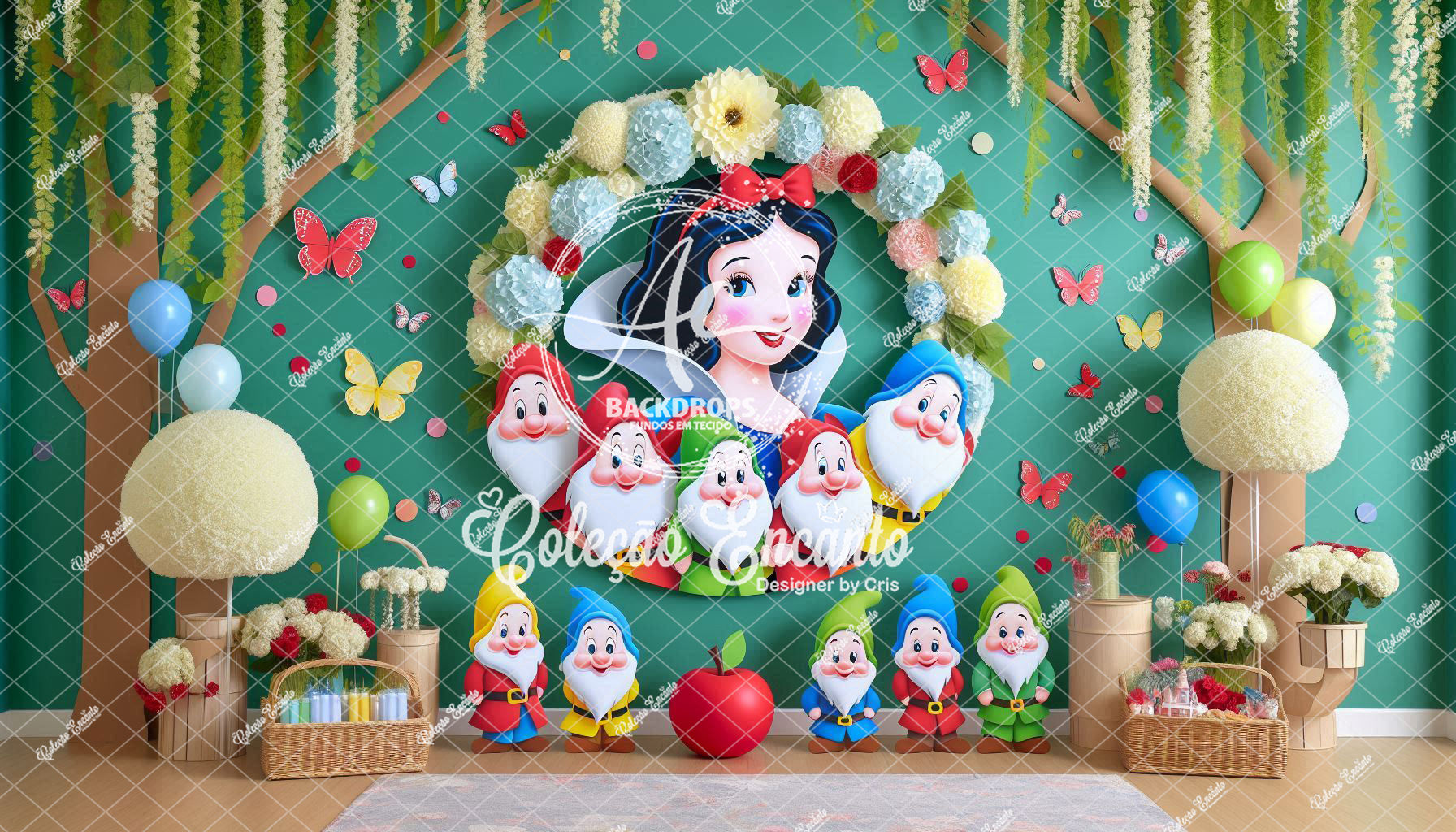 Fundo Fotográfico em Tecido - Branca de Neve - Encanto 3D