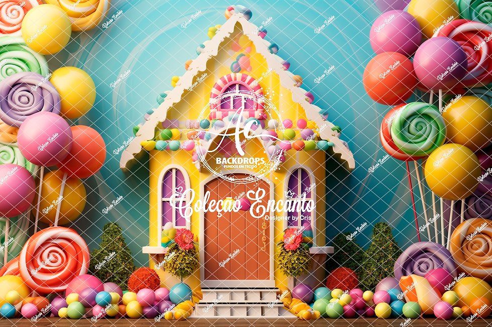 Fundo Fotográfico em Tecido - Casa Doce - Encanto 3D