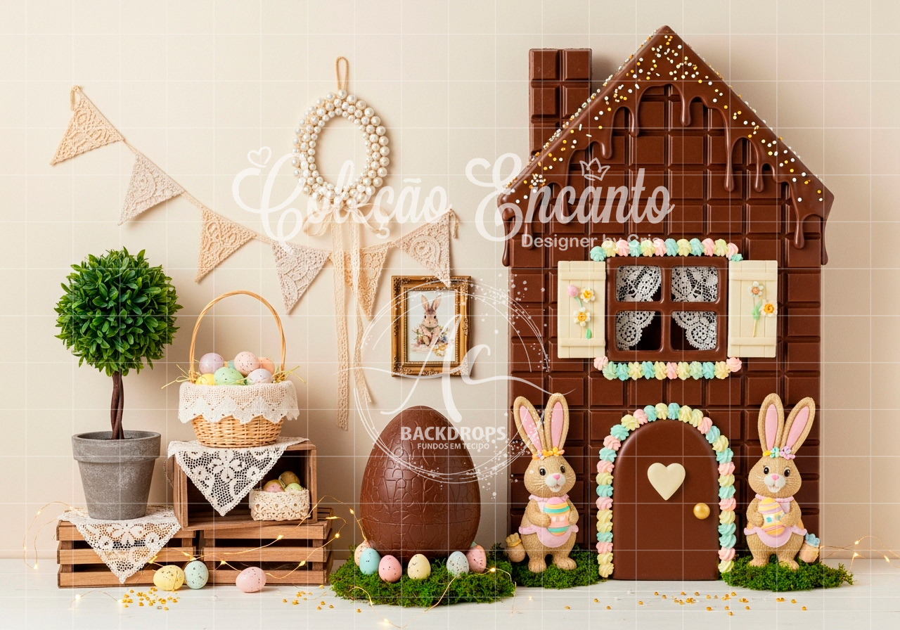 Fundo Fotográfico em Tecido - Páscoa - Encanto 3D