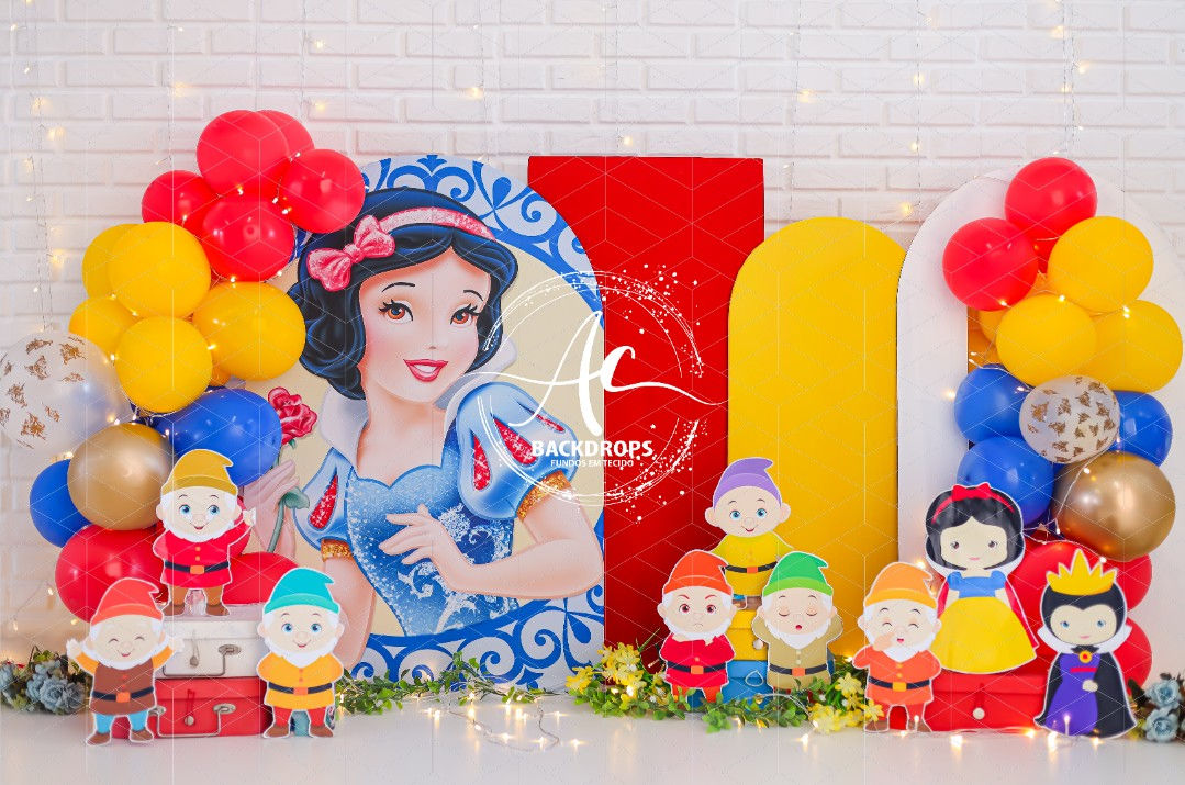 Fundo Fotográfico em Tecido - Branca de Neve - Dayane Fernandes