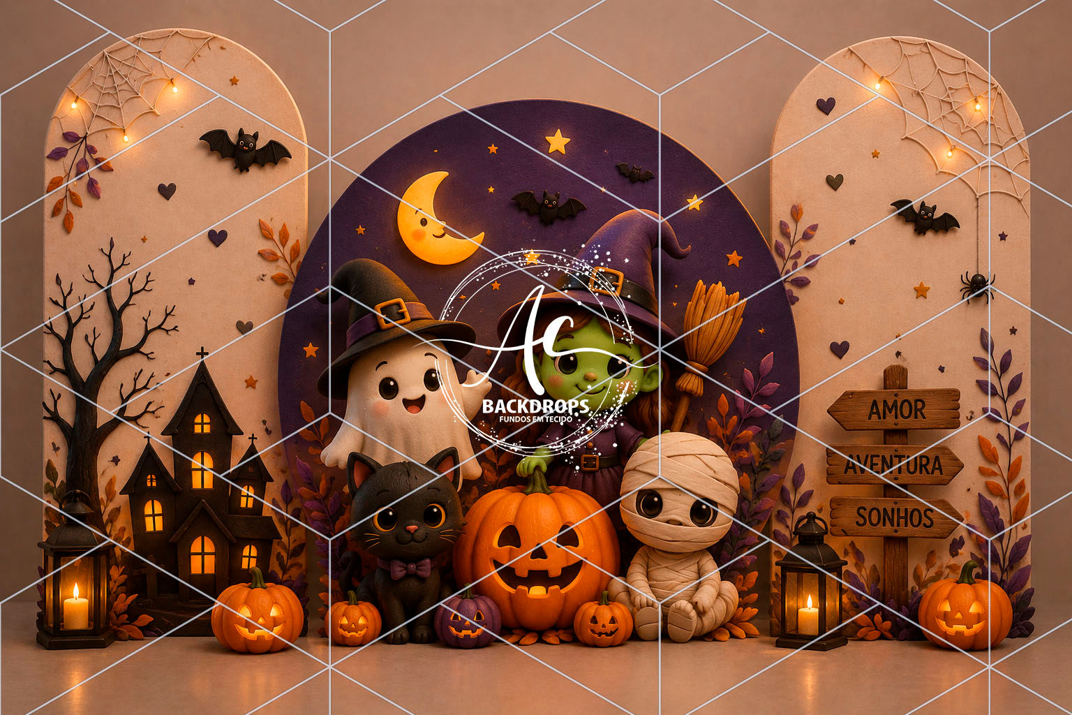 Fundo Fotográfico em Tecido - Halloween 2026 - 3D