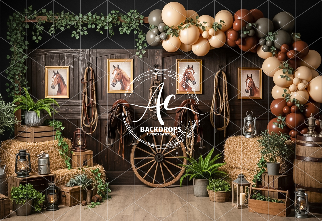 Fundo Fotográfico em Tecido - Haras - Aline Castro 3D