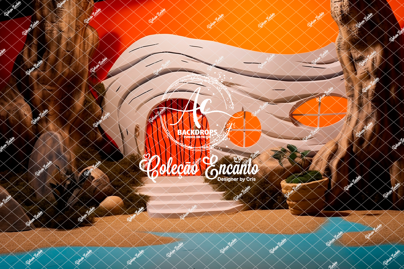 Fundo Fotográfico em Tecido - Flintstones - Encanto 3D