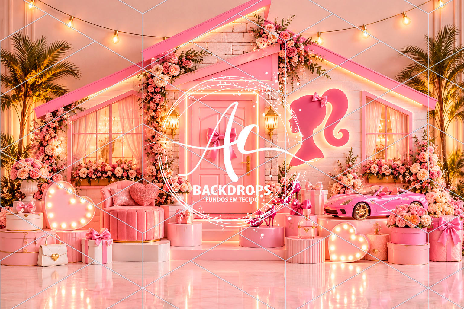 Fundo Fotográfico em Tecido - BARBIE - Aline Castro 3D