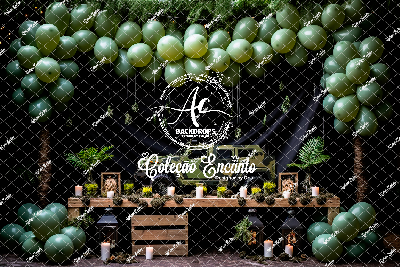 Fundo Fotográfico em Tecido - Exército - By Cris Encanto 3D