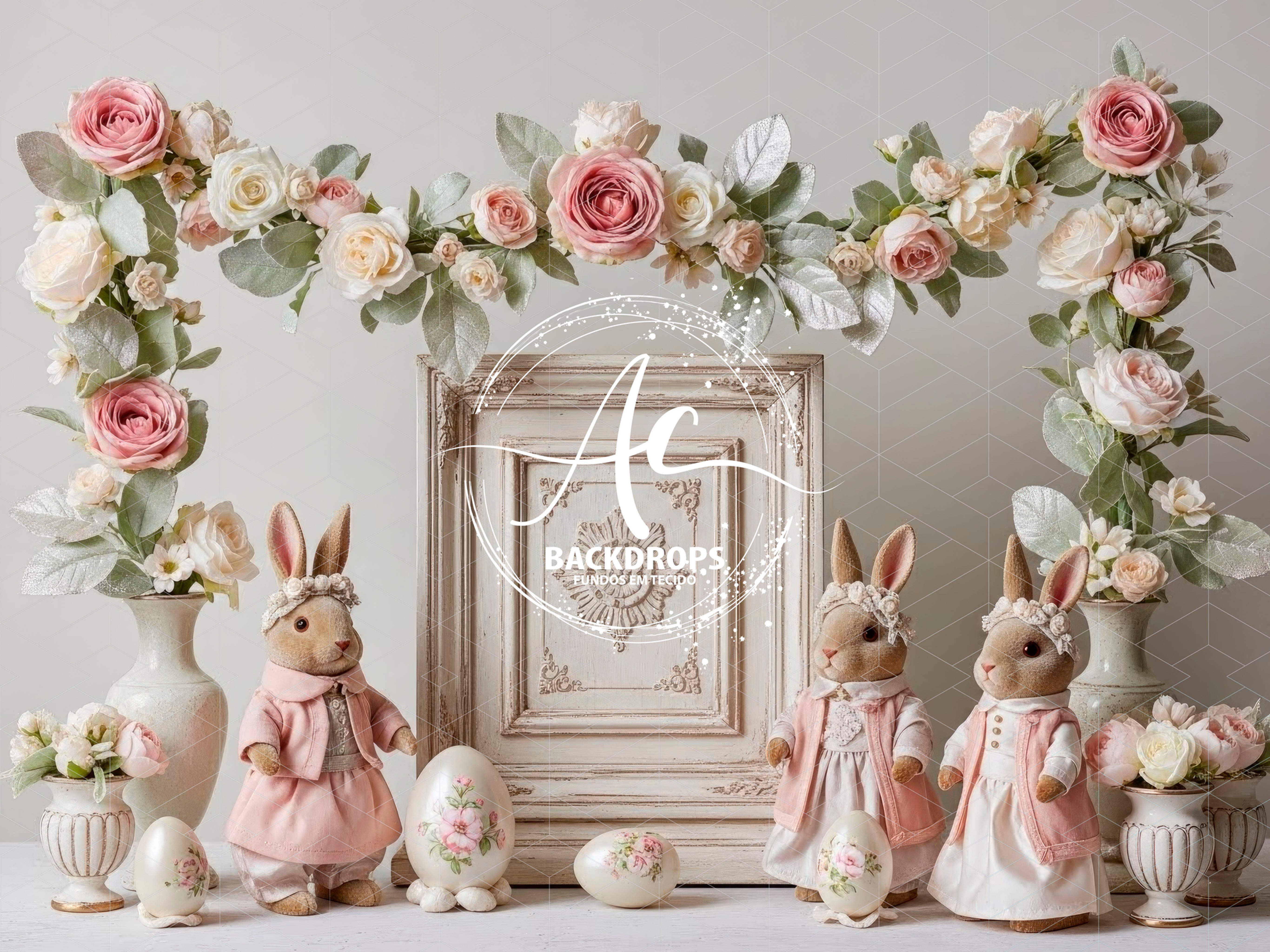 Fundo Fotográfico em Tecido - PASCOA 3D