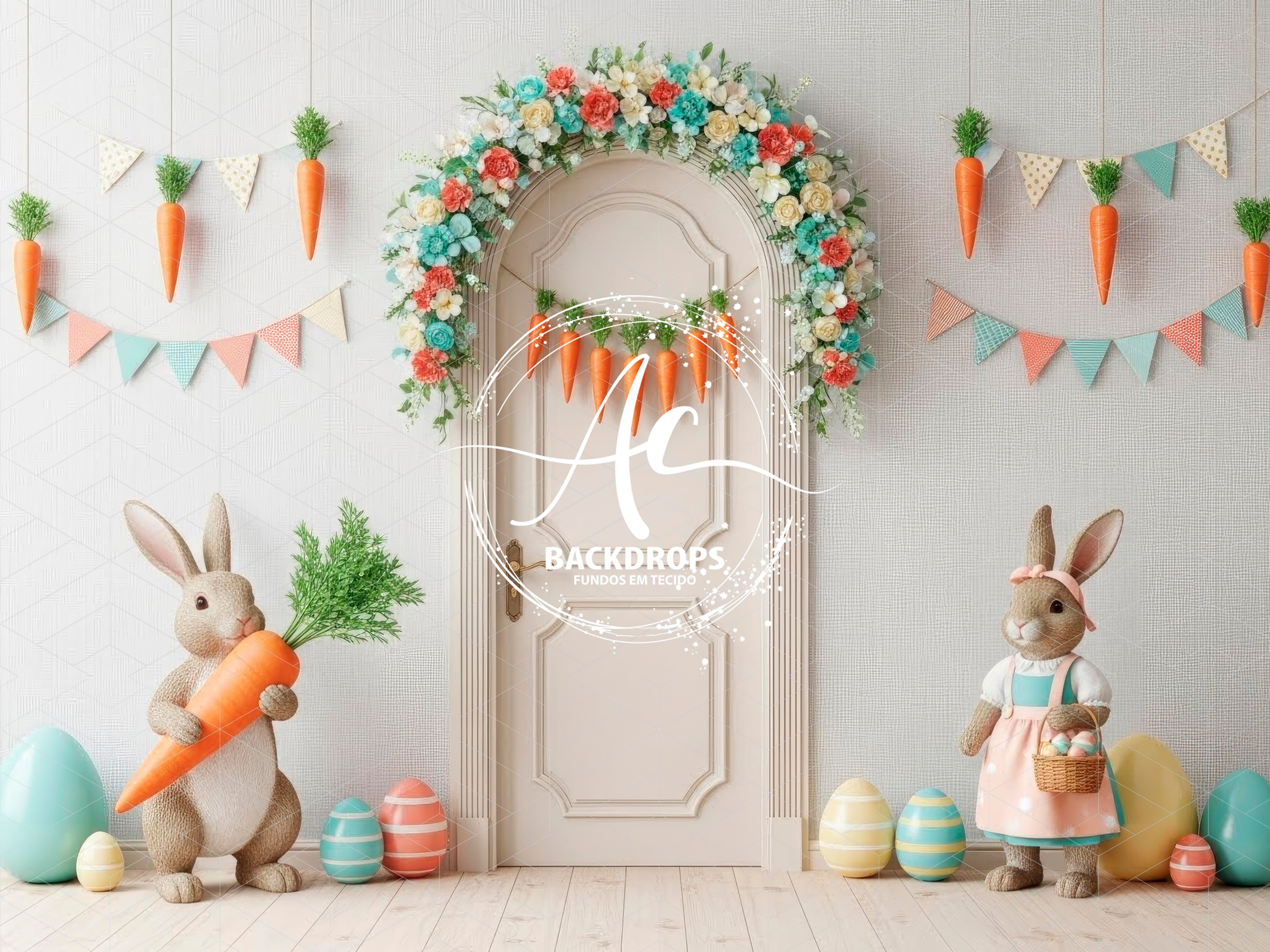 Fundo Fotográfico em Tecido - PASCOA 3D