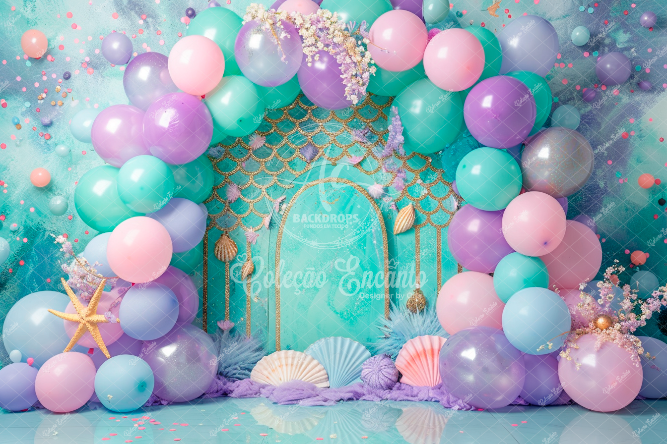 Fundo Fotográfico em Tecido - Sereia - Encanto 3D