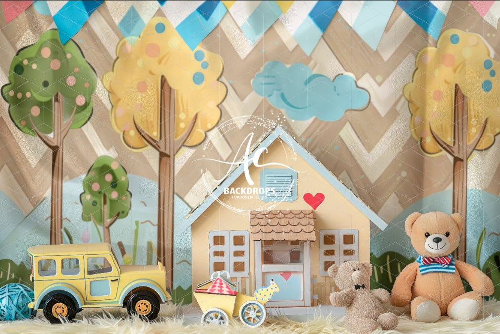 Fundo Fotográfico em Tecido - Dia das Criança - 3D