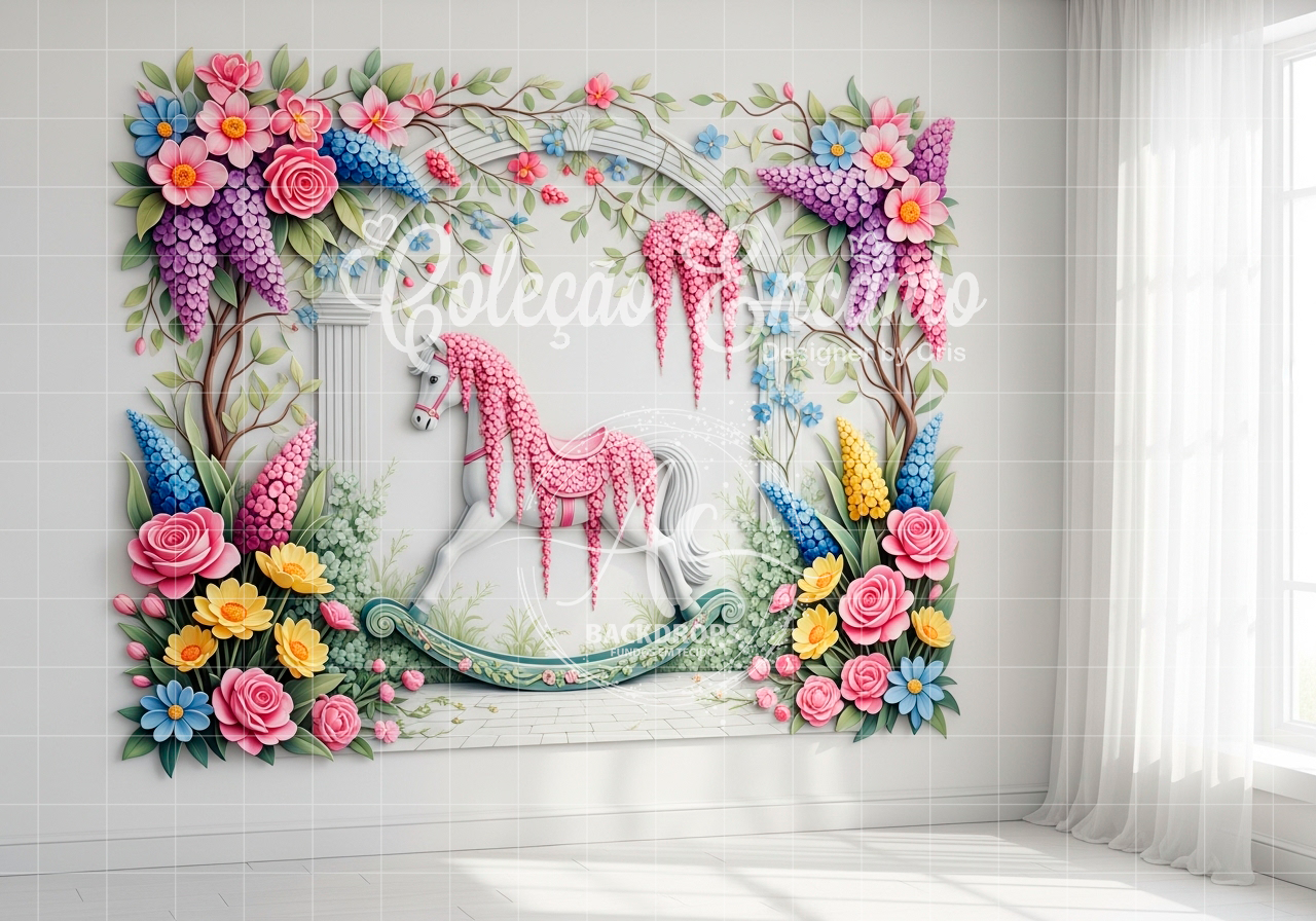 Fundo Fotográfico em Tecido - Dia das Mães - Coleção Encanto 3D