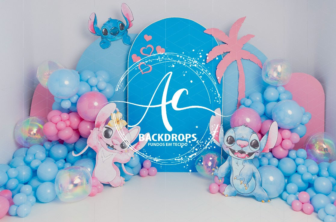 Fundo Fotográfico em Tecido - Lilo Stich - Jana Borges