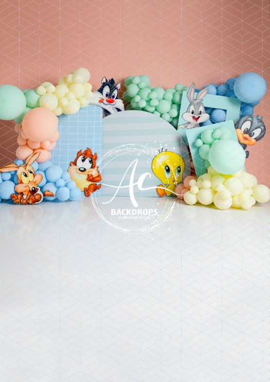 Miniatura: Fundo Fotográfico em Tecido - Looney Tunes - Juliana Eloi