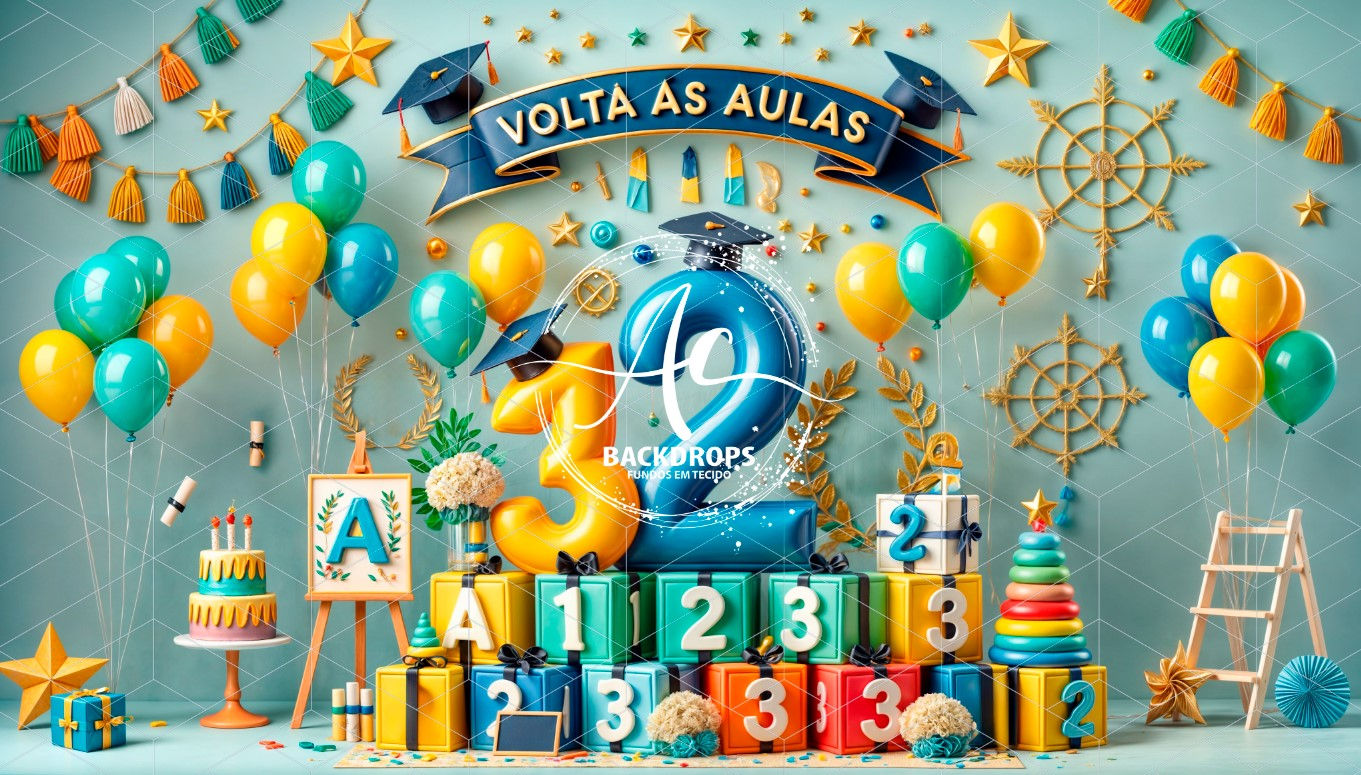 Fundo Fotográfico em Tecido - Formatura e Volta as Aulas