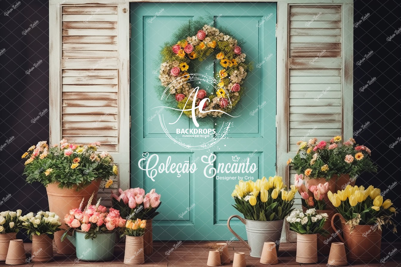 Fundo Fotográfico em Tecido -  Porta Floral - Coleção Encanto 3D