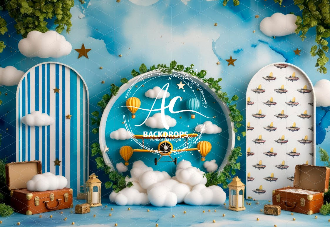 Fundo Fotográfico em Tecido - Aviador  - 3D