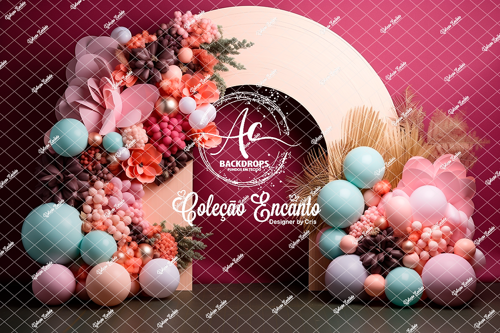 Fundo Fotográfico em Tecido - Arco de Madeira - By Cris Encanto 3D