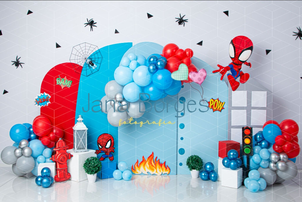 Fundo Fotográfico em Tecido  - Homem Aranha - Jana Borges