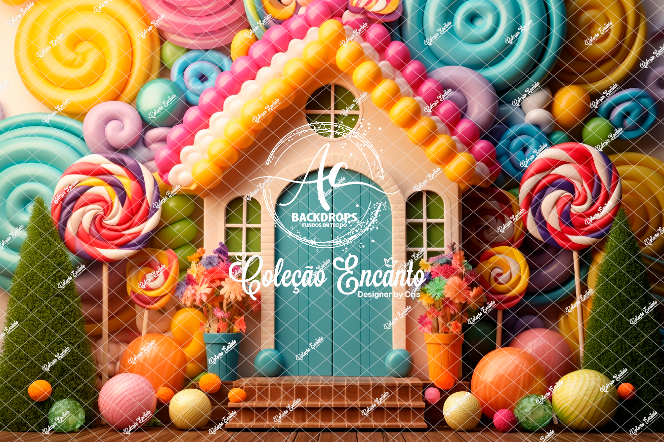 Fundo Fotográfico em Tecido - Casa Doce - Encanto 3D