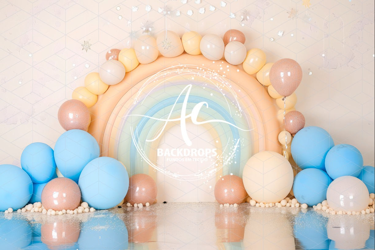 Fundo Fotográfico em Tecido - Arco Íris - 3D