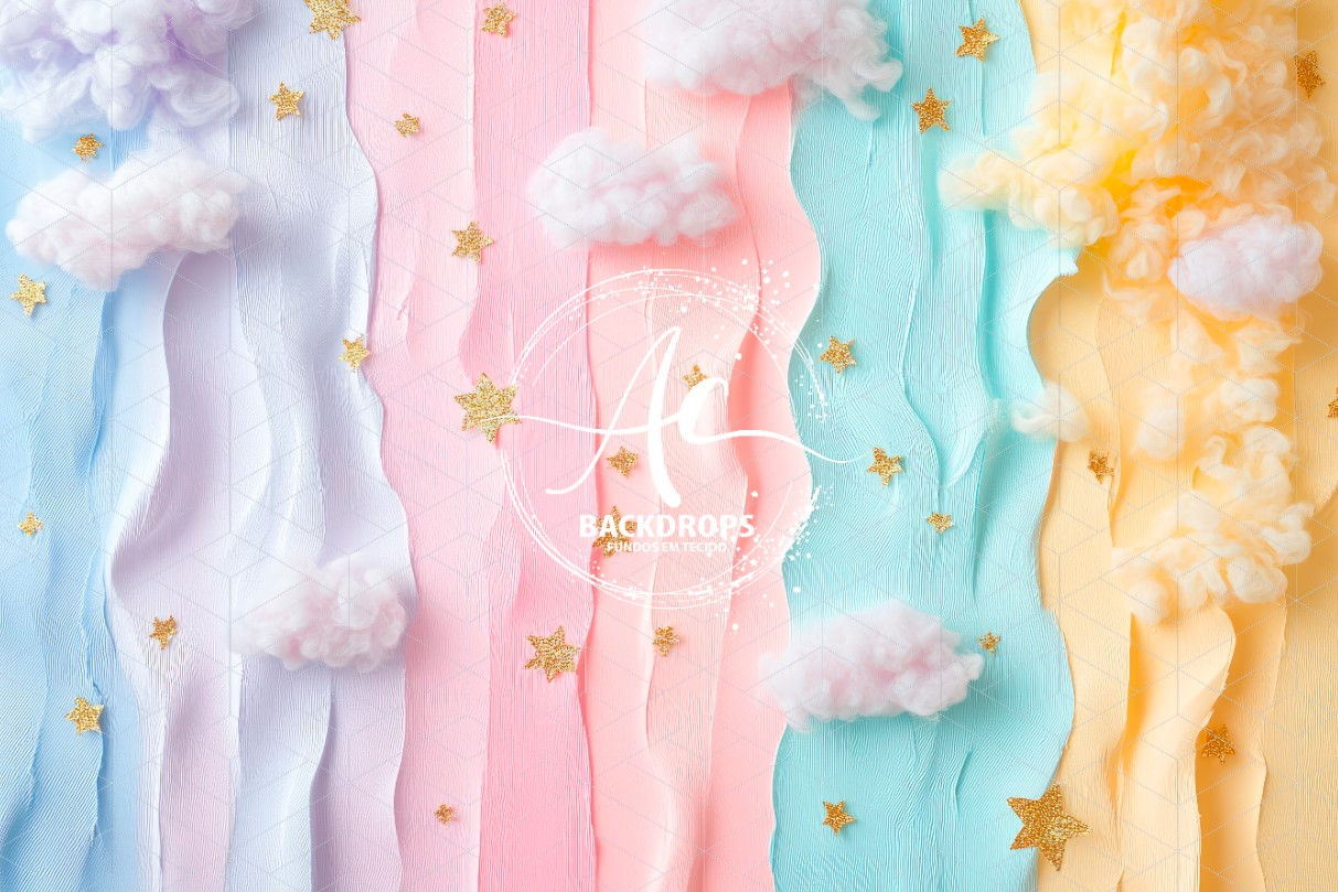 Fundo Fotográfico em Tecido - Arco Íris - 3D