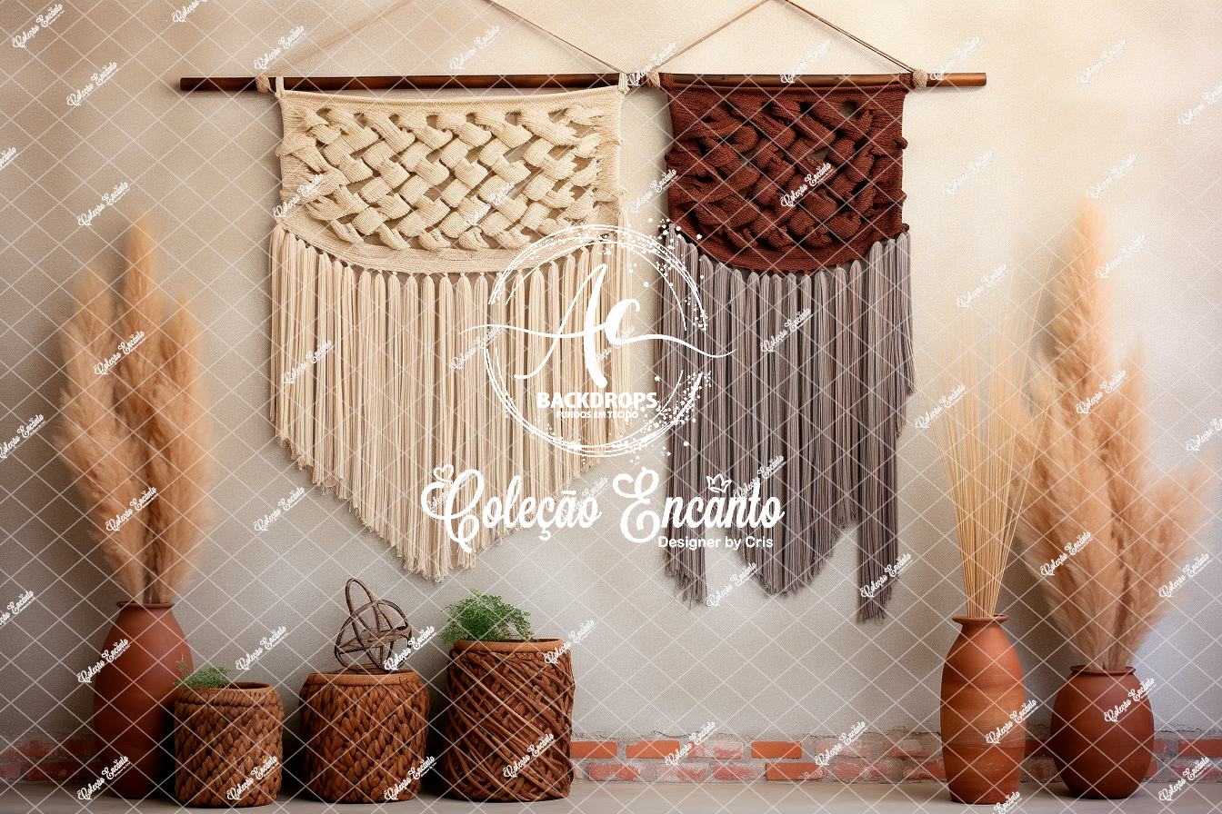 Fundo Fotográfico em Tecido - Macramê - Encanto 3D