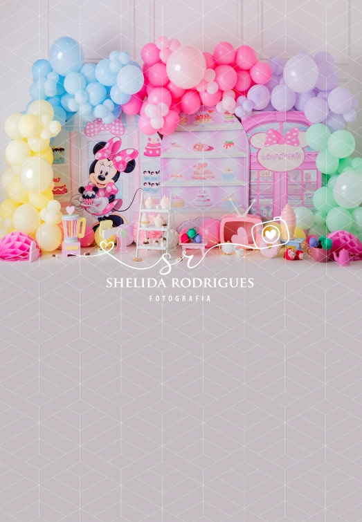 Miniatura: Fundo Fotográfico em Tecido - Confeitaria da Minnie - Shelida Rodrigues
