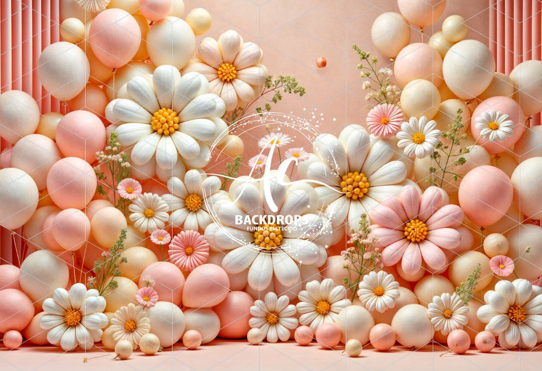 Fundo Fotográfico em Tecido -  Margarida - 3D