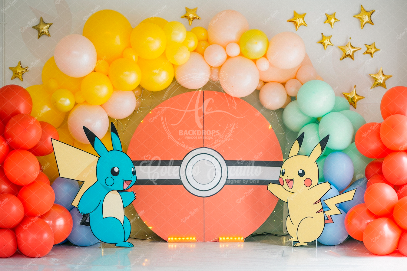 Fundo Fotográfico em Tecido - Pokemon - Encanto 3D