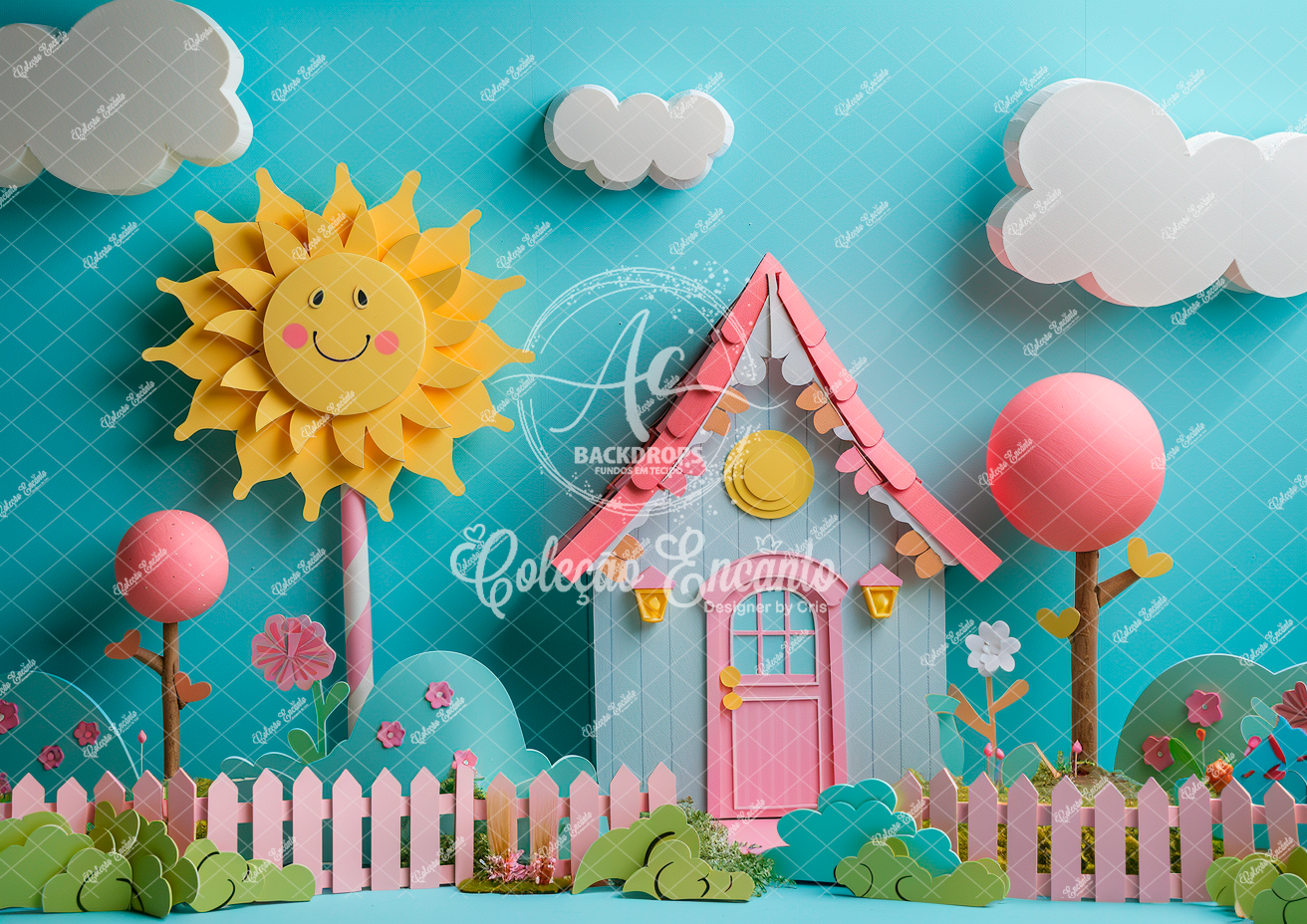 Fundo Fotográfico em Tecido - Dia das crianças - encanto - 3D