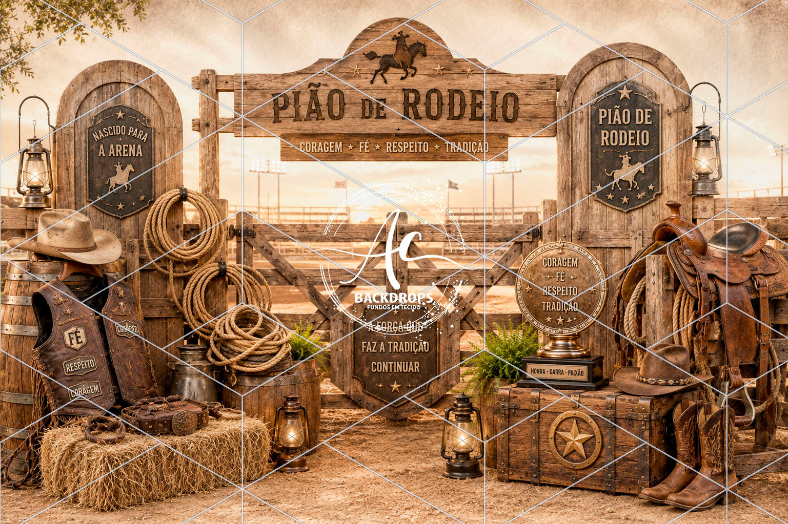 Fundo Fotográfico em Tecido - Vaquejada - Aline Castro 3D