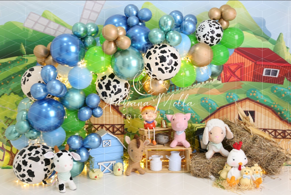 Fundo Fotográfico em Tecido - Fazendinha - Adriana Mella