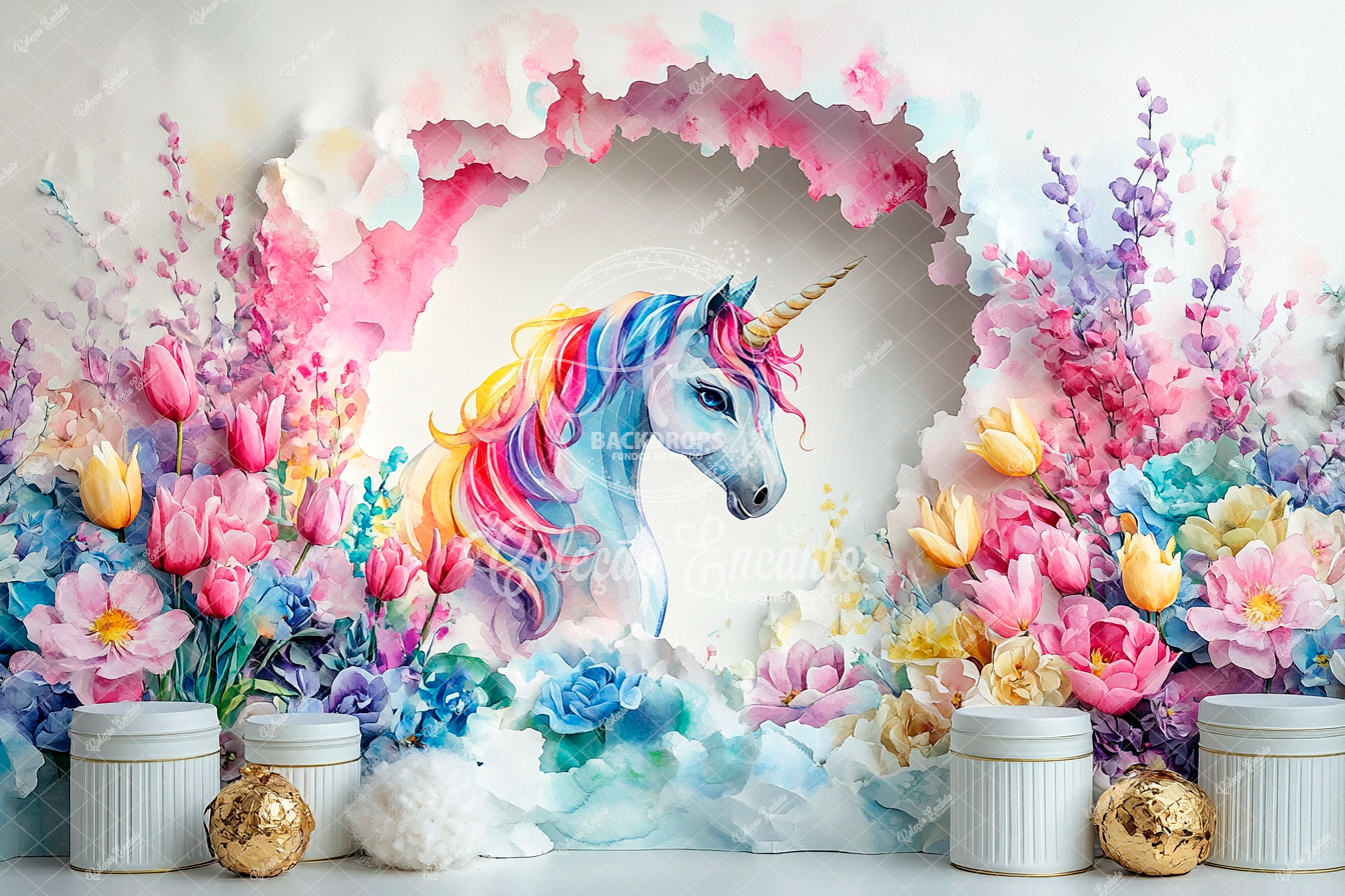 Fundo Fotográfico em Tecido - Unicórnio - Encanto 3D