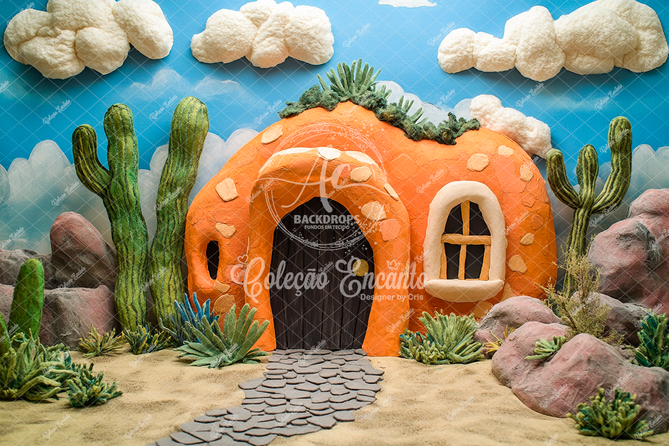 Fundo Fotográfico em Tecido - Flintstones - Encanto 3D