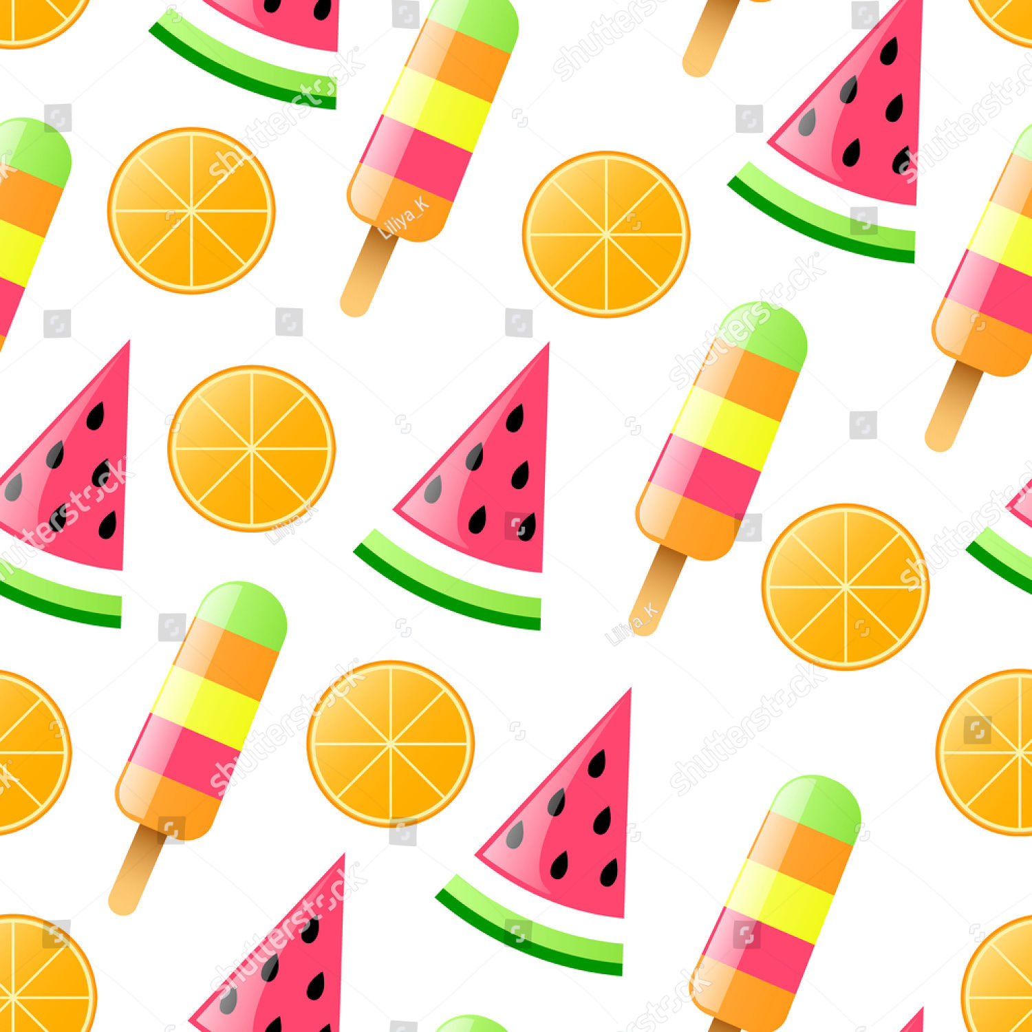 Fundo Fotográfico em Tecido - Sorvete Frutas