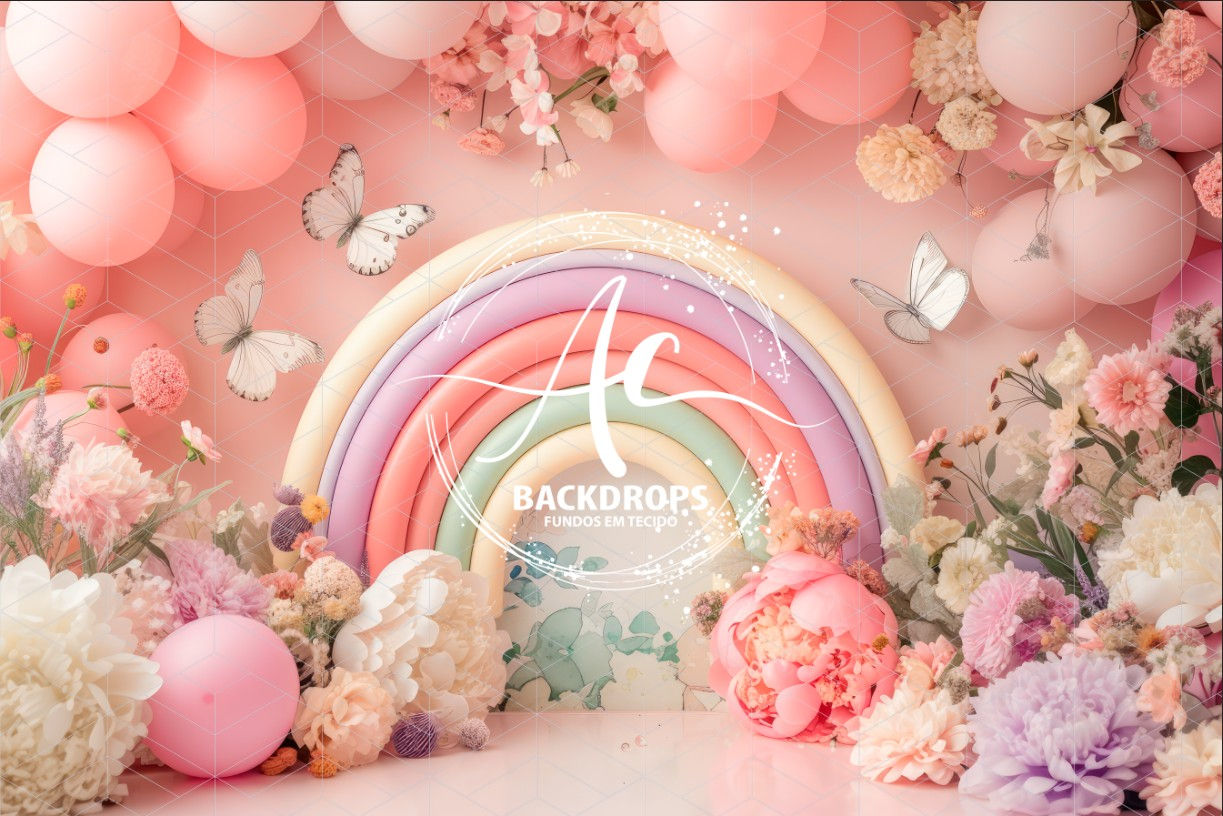 Fundo Fotográfico em Tecido - Arco Íris - 3D