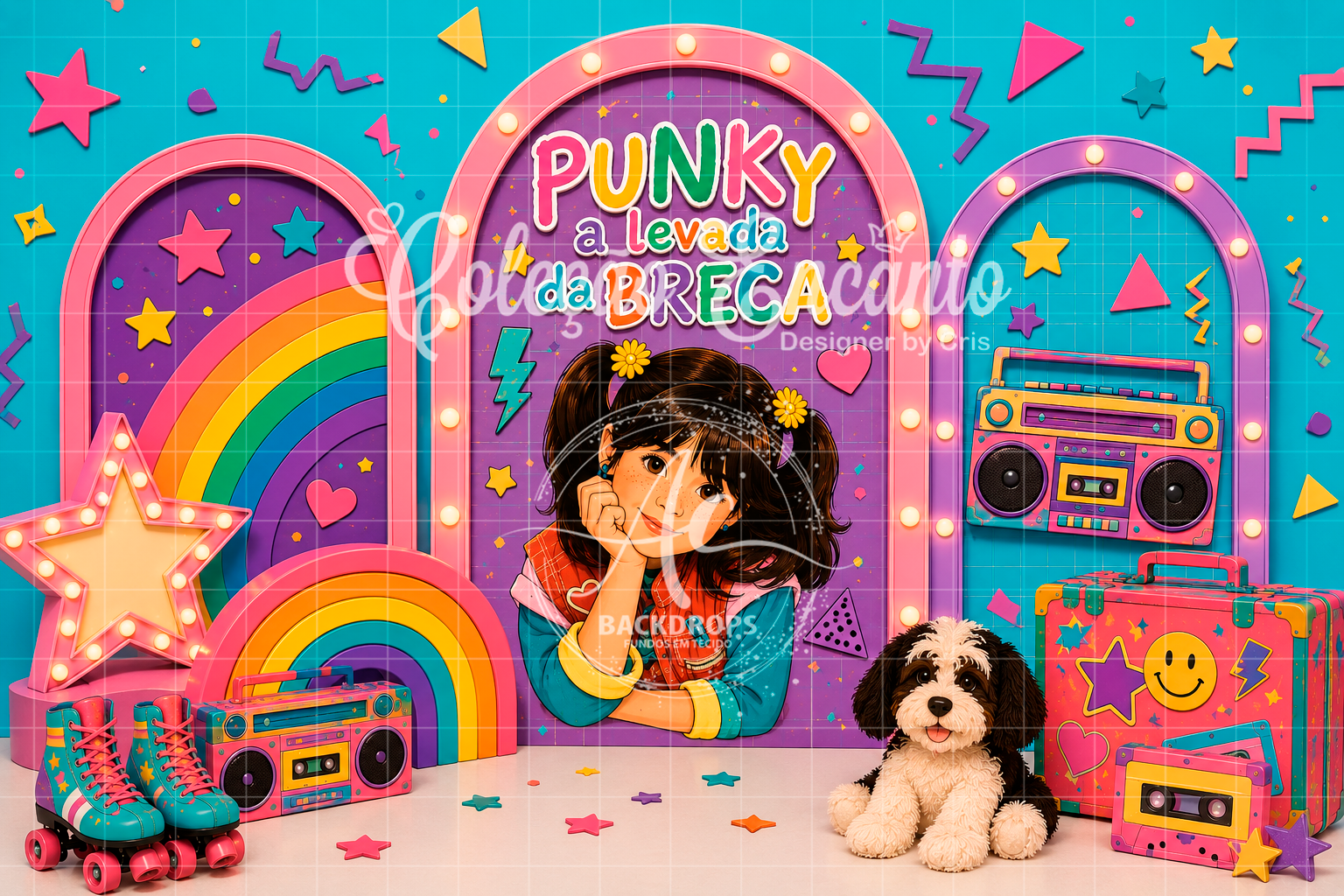 Fundo Fotográfico em Tecido - Punky - Coleção Encanto 3D