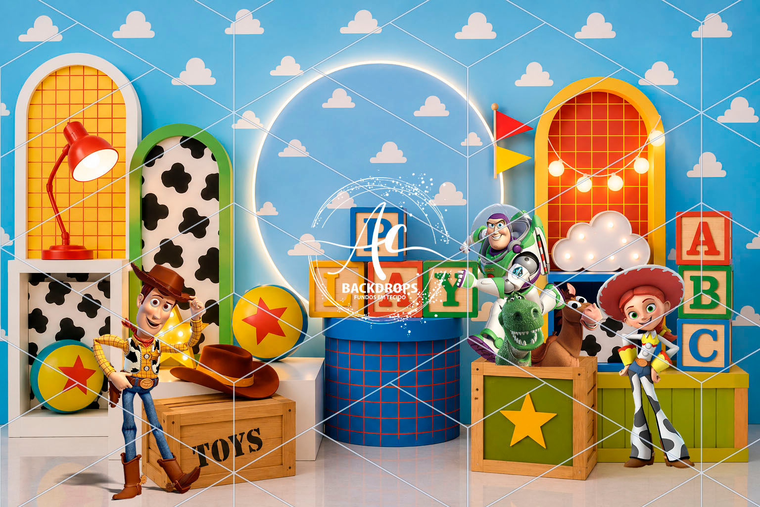 Fundo Fotográfico em Tecido - Toy Story - Aline Castro 3D