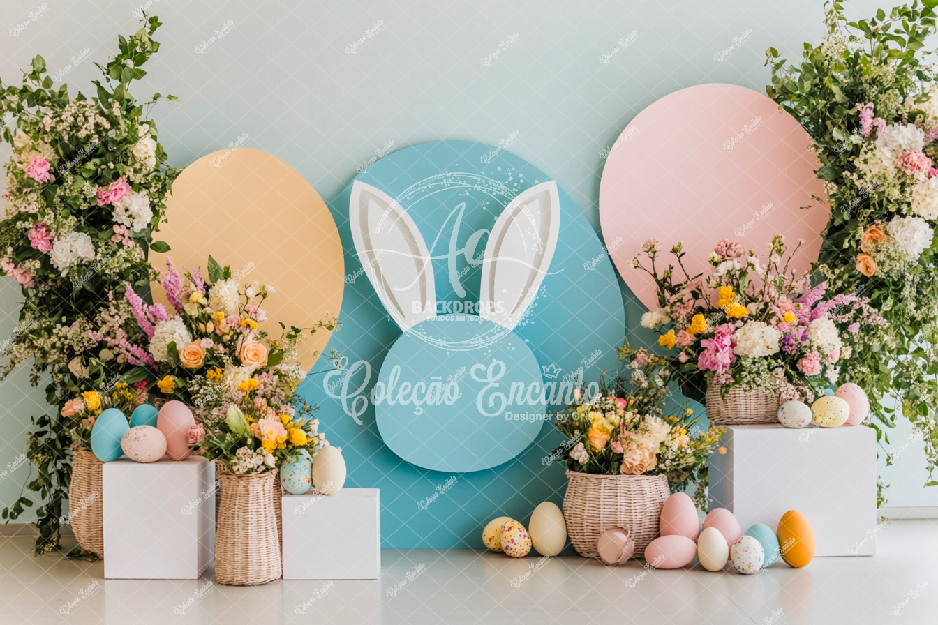 Fundo Fotográfico em Tecido - Páscoa - Encanto 3D