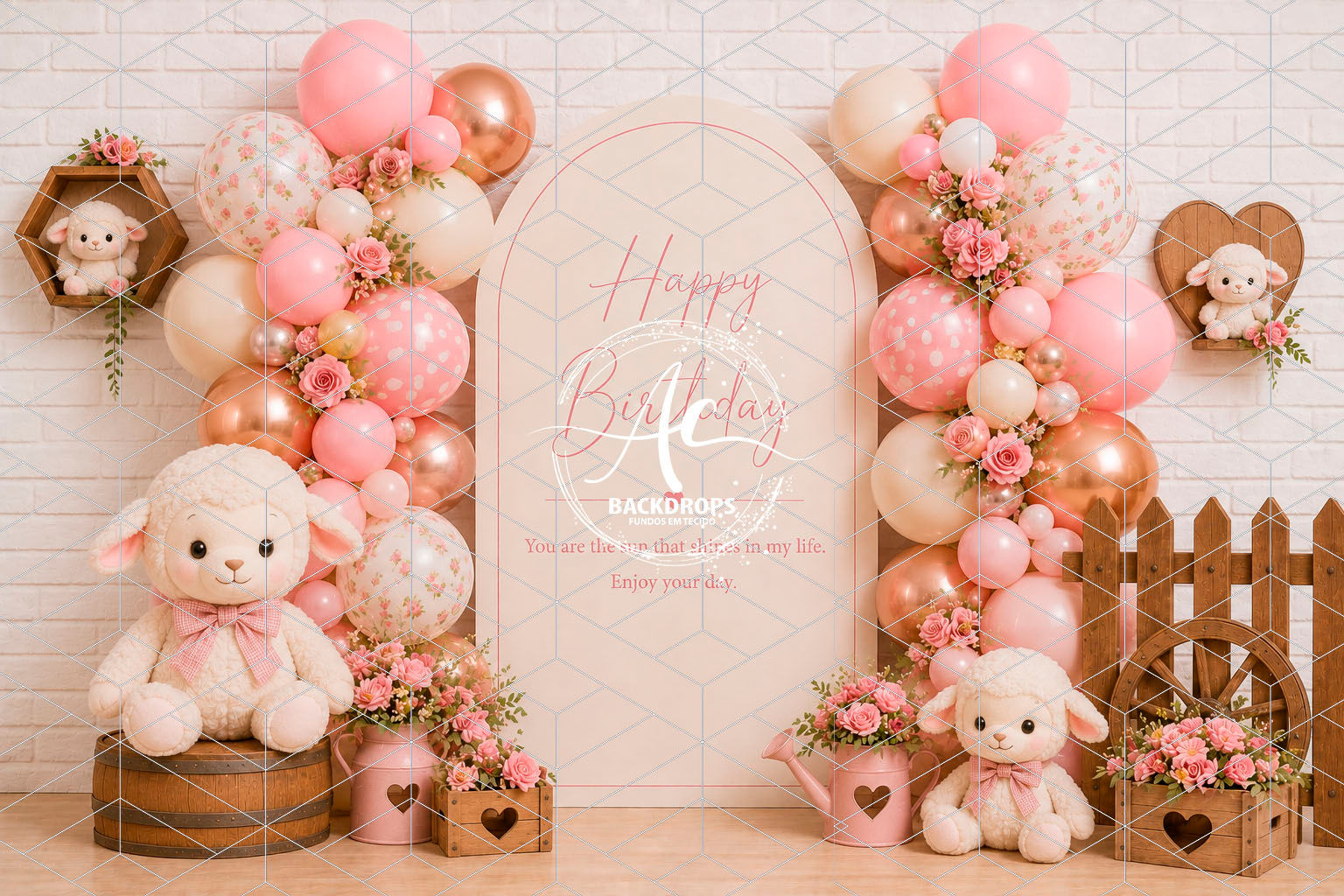 Fundo Fotográfico em Tecido - Smash The Cake, Happy Birthday - Aline Castro 3D
