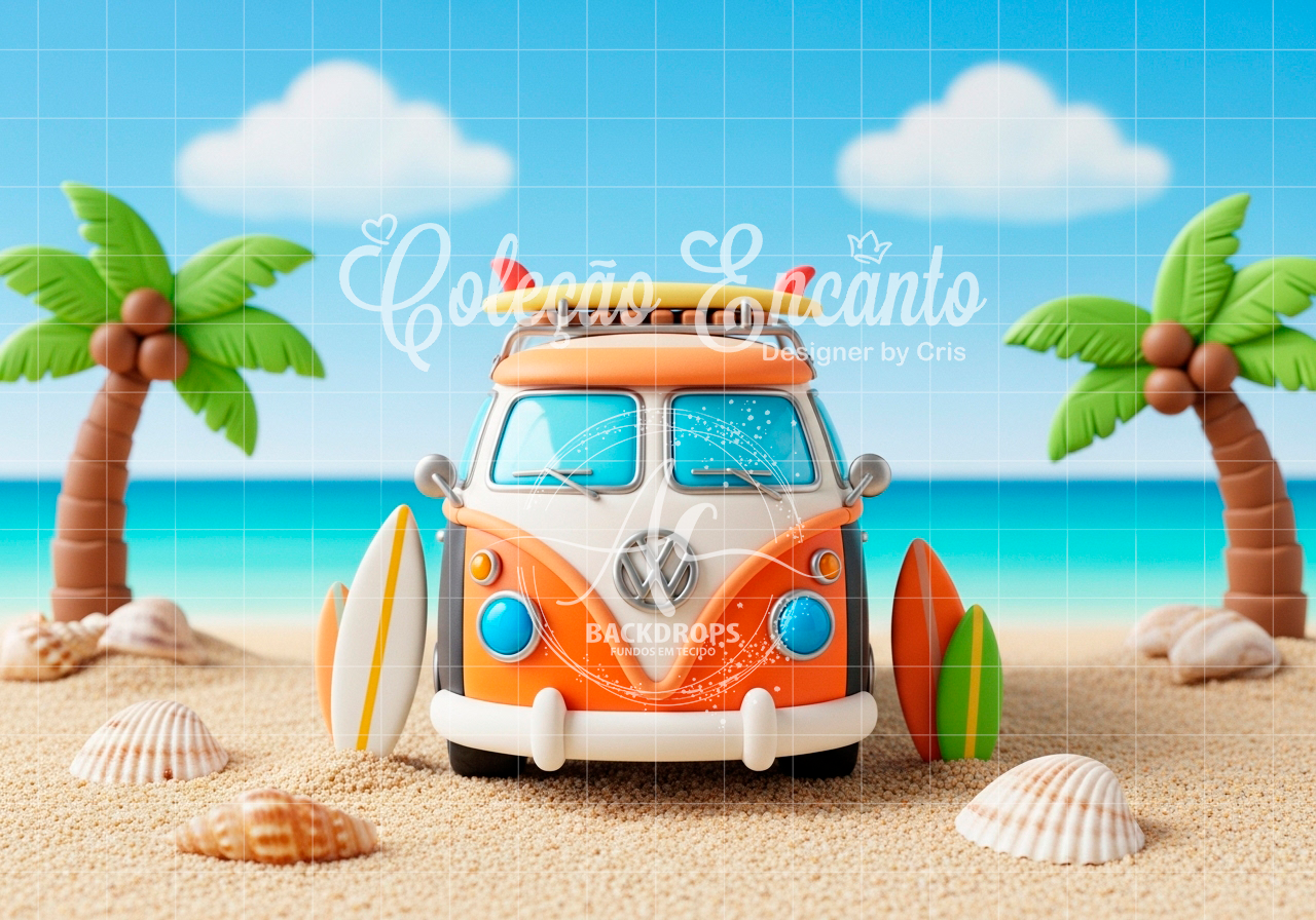 Fundo Fotográfico em Tecido - Verão - Encanto 3D