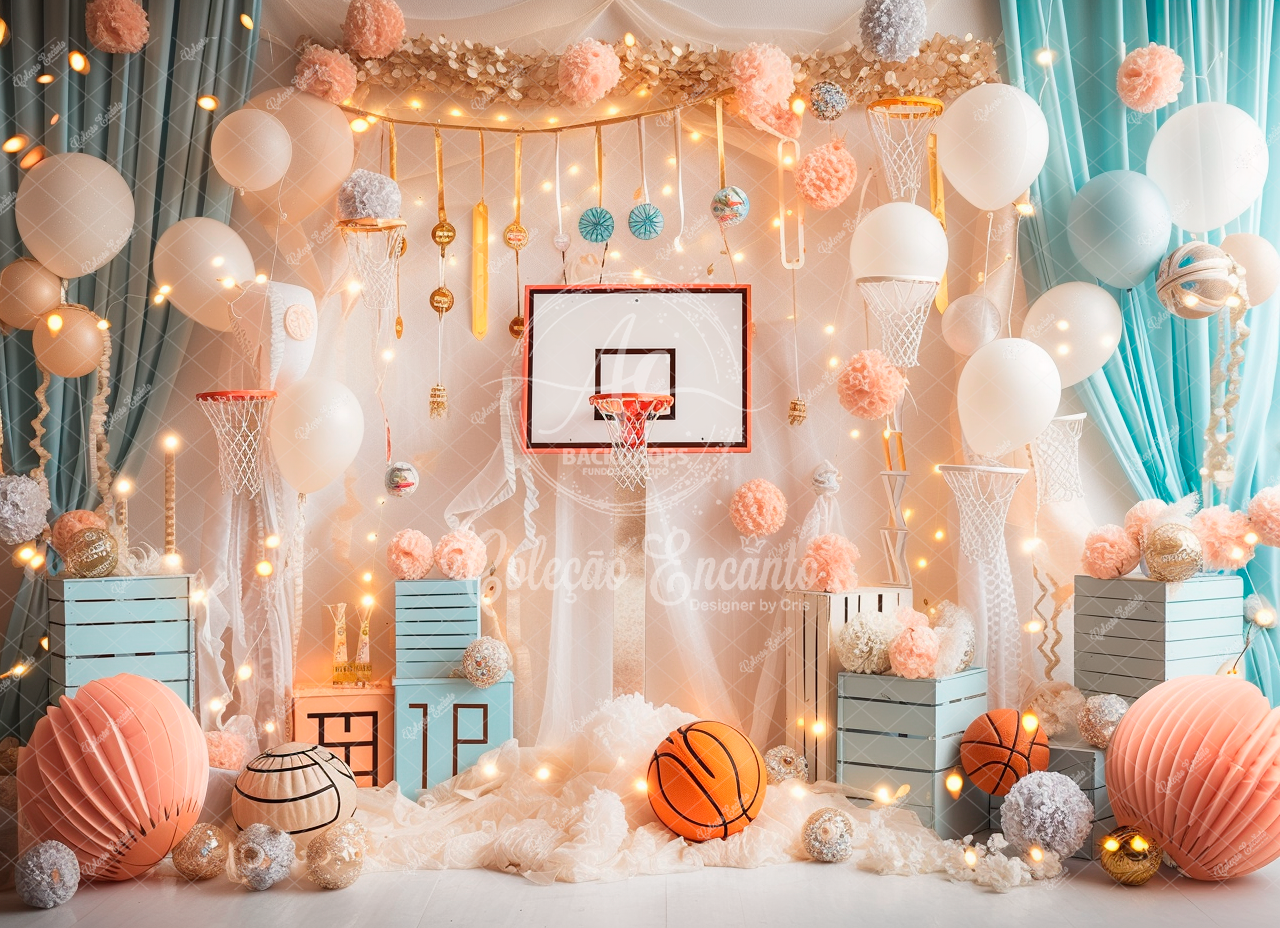 Fundo Fotográfico em Tecido - Basquete - By Cris Encanto 3D
