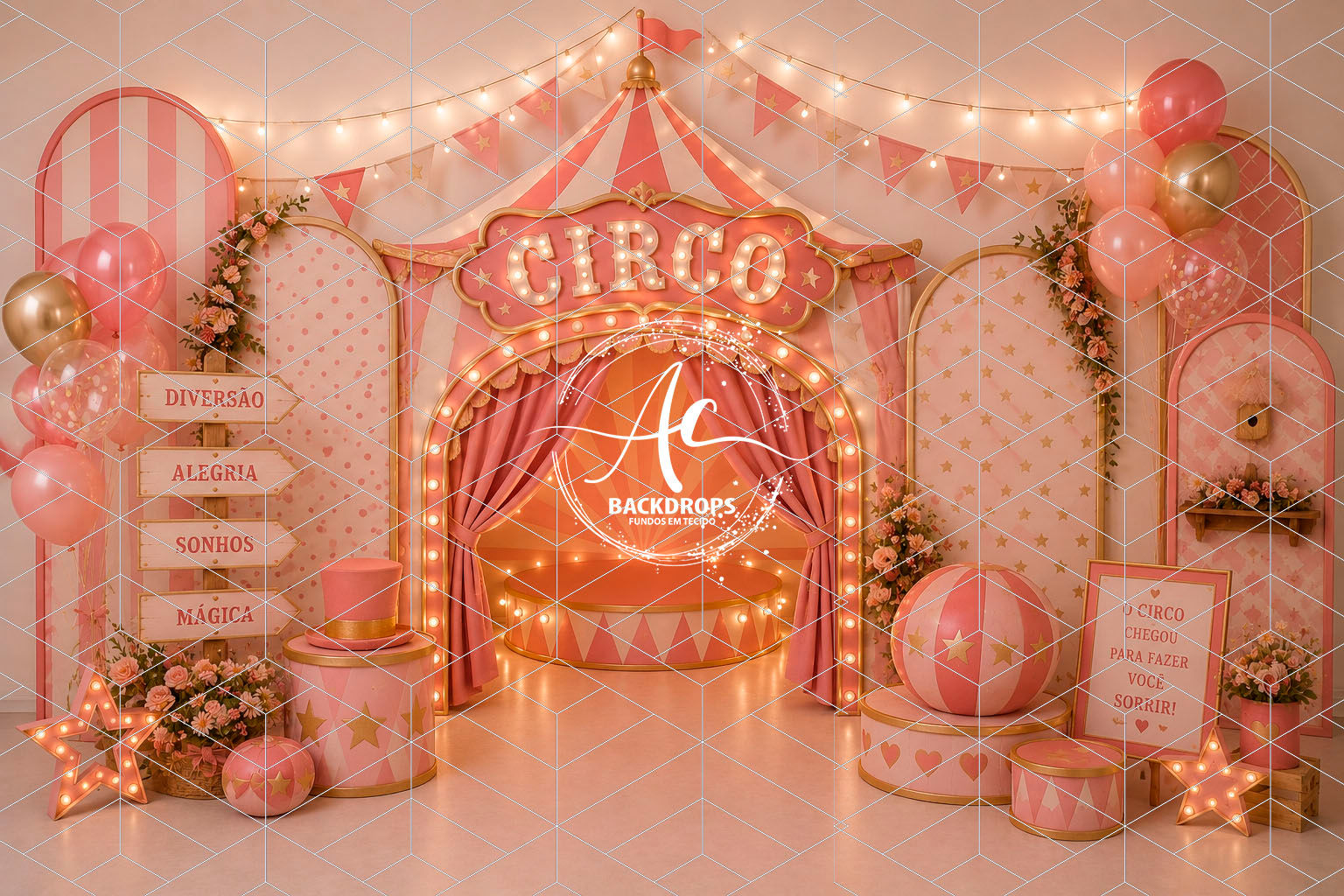 Fundo Fotográfico em Tecido - Circo - Aline Castro 3D