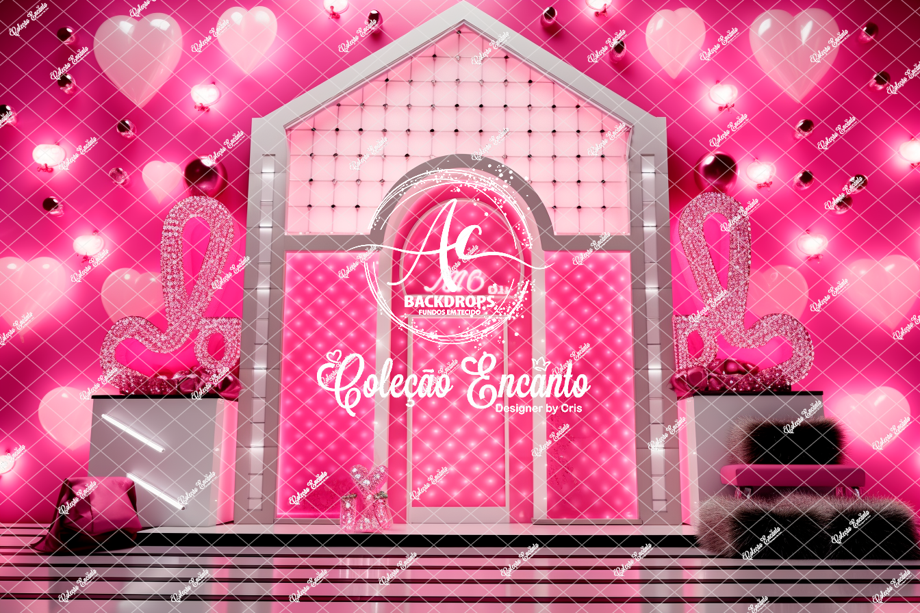 Fundo Fotográfico em Tecido - Barbie - Encanto 3D