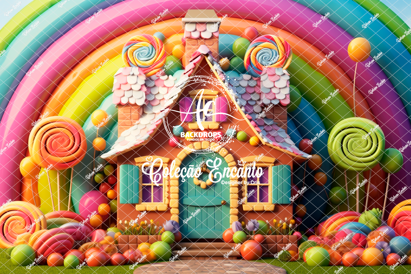 Fundo Fotográfico em Tecido - Casa Doce - Encanto 3D